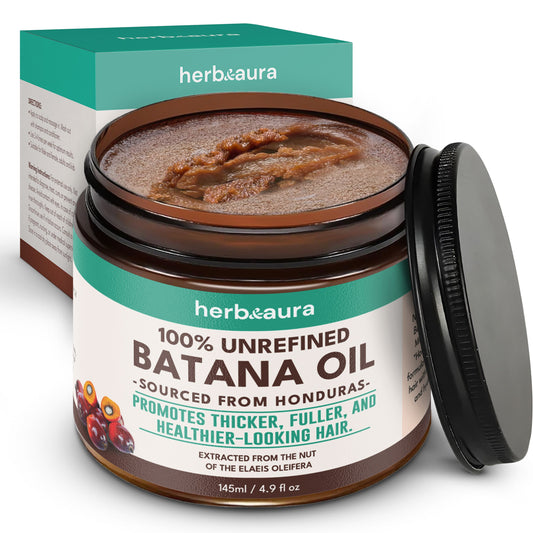 Raw Batana Oil for Hair Growth – 100% Authentic & Unrefined, Dr. Sebi Batana Hair Mask from Honduras, 4.9 fl oz. Promotes Thicker, Fuller, and Healthier Hair.